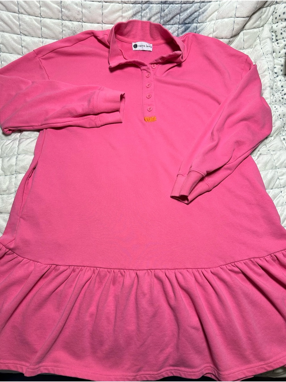 Pink Midi Dress with Ruffle Hem